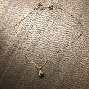 Braided gold ball necklace